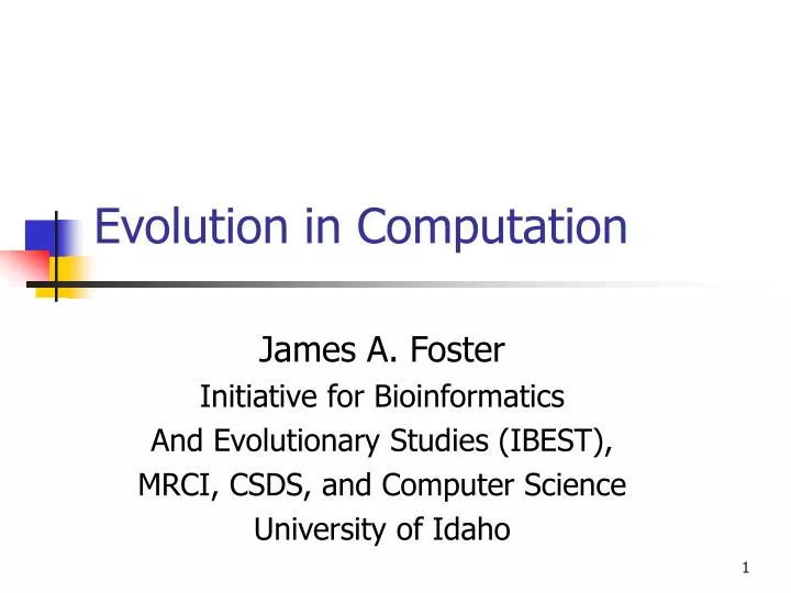 evolution in computation
