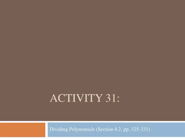 activity 31