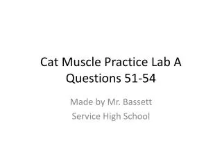 Cat Muscle Practice Lab A Questions 51-54