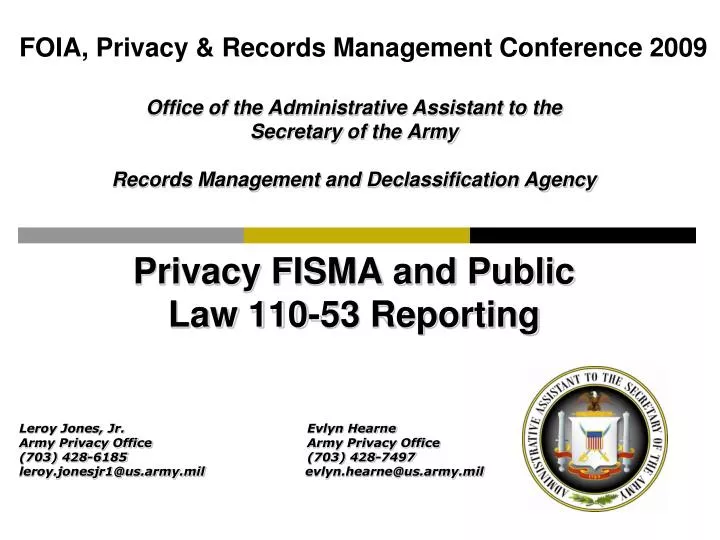 foia privacy records management conference 2009