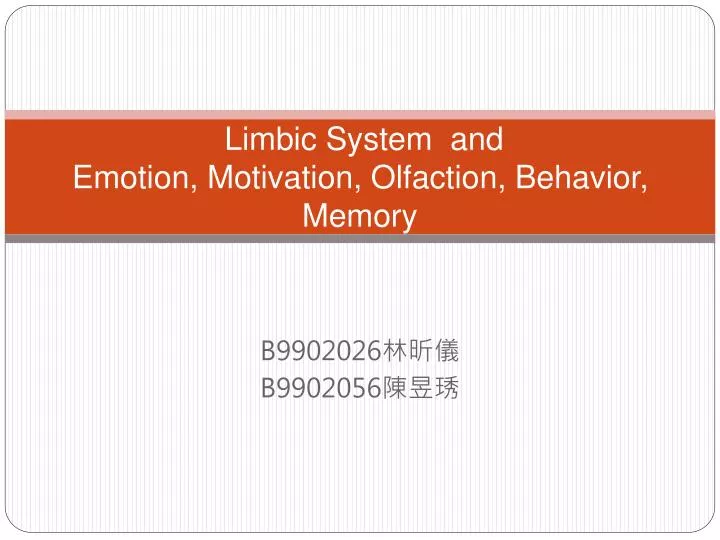 limbic system and emotion motivation olfaction behavior memory