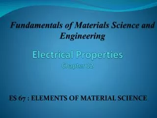 Electrical Properties Chapter 12