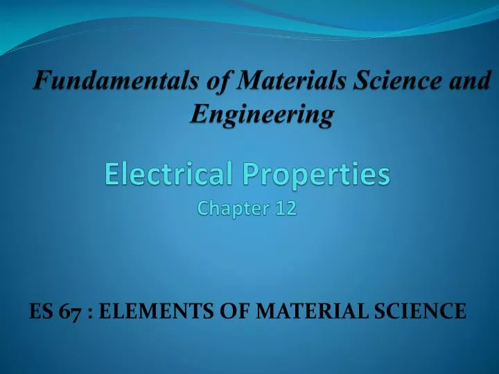 electrical properties chapter 12