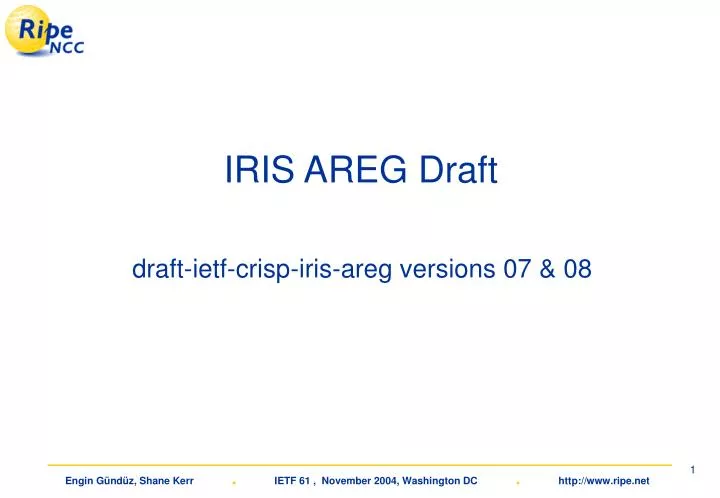 iris areg draft