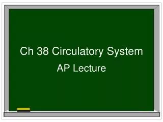 Ch 38 Circulatory System