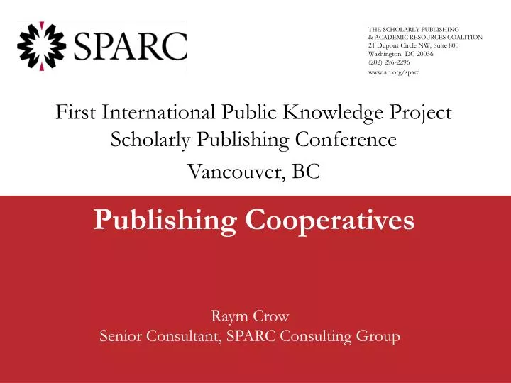 publishing cooperatives
