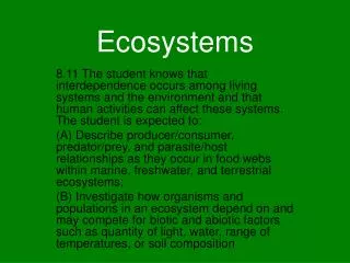 Ecosystems