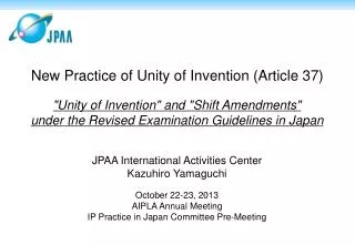 JPAA International Activities Center Kazuhiro Yamaguchi