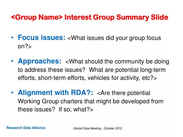 group name interest group summary slide