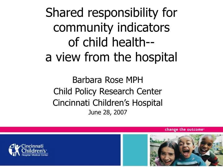 shared responsibility for community indicators of child health a view from the hospital