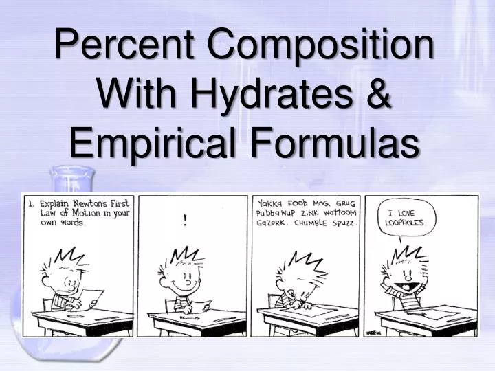 percent composition with hydrates empirical formulas