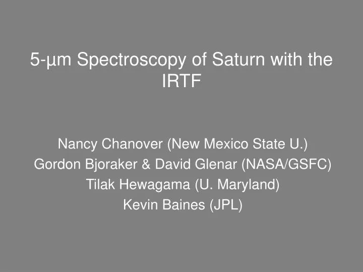 5 m spectroscopy of saturn with the irtf