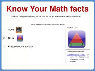 know your math facts