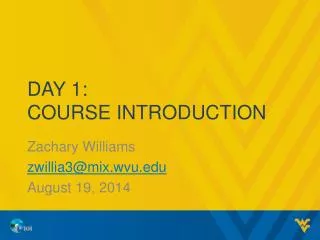 day 1 course introduction