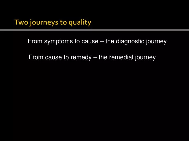 two journeys to quality