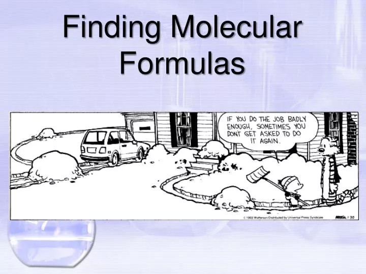 finding molecular formulas
