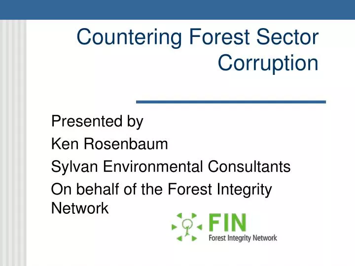 countering forest sector corruption