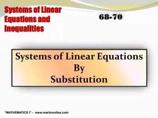 Systems of Linear Equations and Inequalities