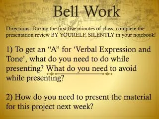 Bell Work