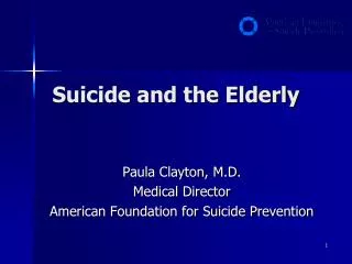 suicide and the elderly