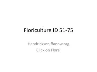 Floriculture ID 51-75