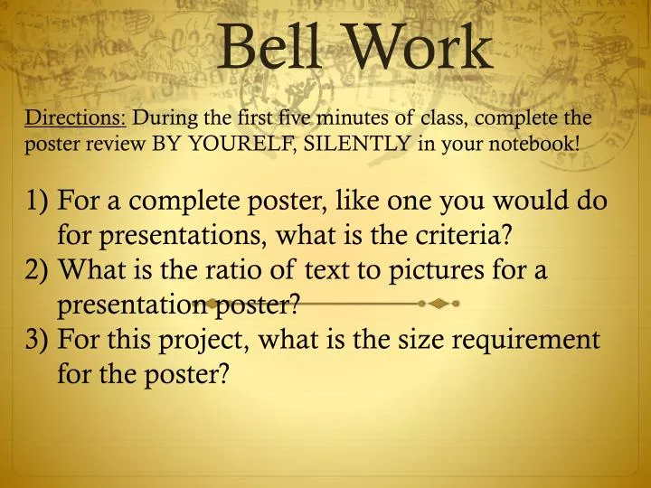 bell work