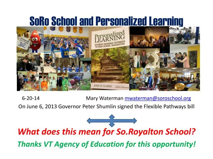 soro school and personalized learning