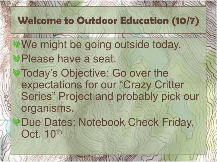 welcome to outdoor education 10 7