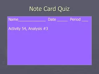 Note Card Quiz