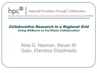 collaborative research in a regional grid using hubzero to facilitate collaboration