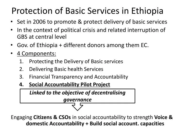 protection of basic services in ethiopia