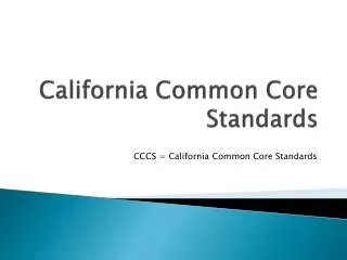 california common core standards