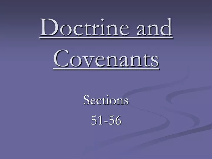 doctrine and covenants