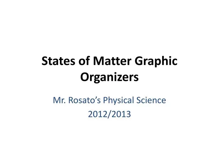 states of matter graphic organizers