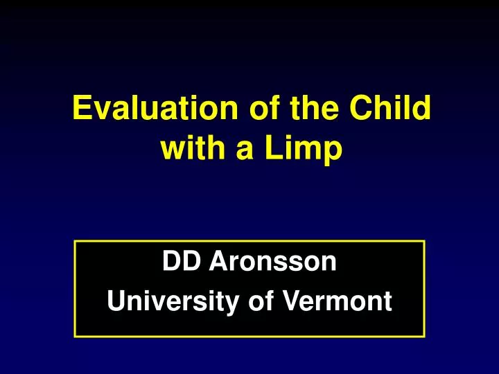 evaluation of the child with a limp