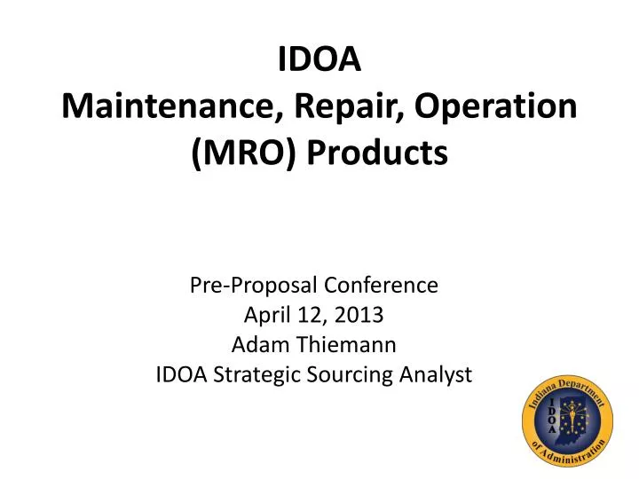 idoa maintenance repair operation mro products