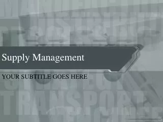supply management