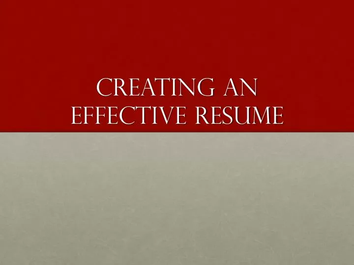 creating an effective resume