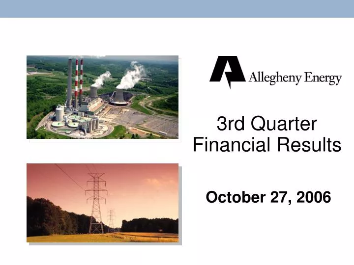 3rd quarter financial results