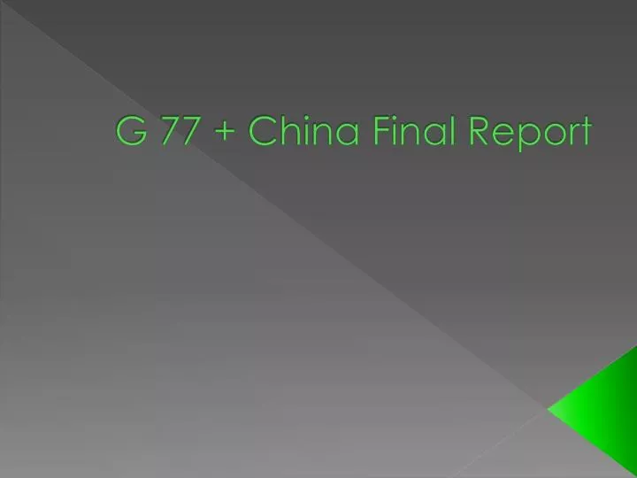 g 77 china final report