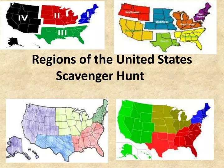regions of the united states scavenger hunt
