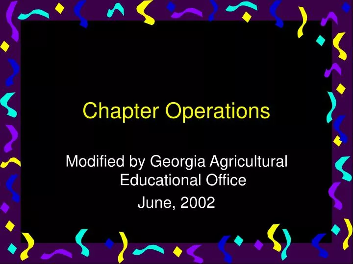 chapter operations