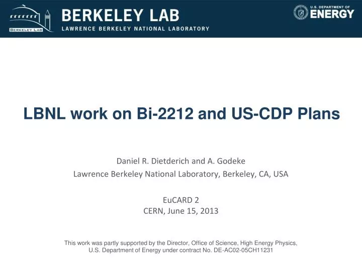 lbnl work on bi 2212 and us cdp plans