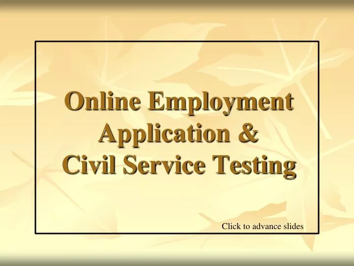 online employment application civil service testing