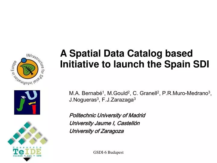 a spatial data catalog based initiative to launch the spain sdi