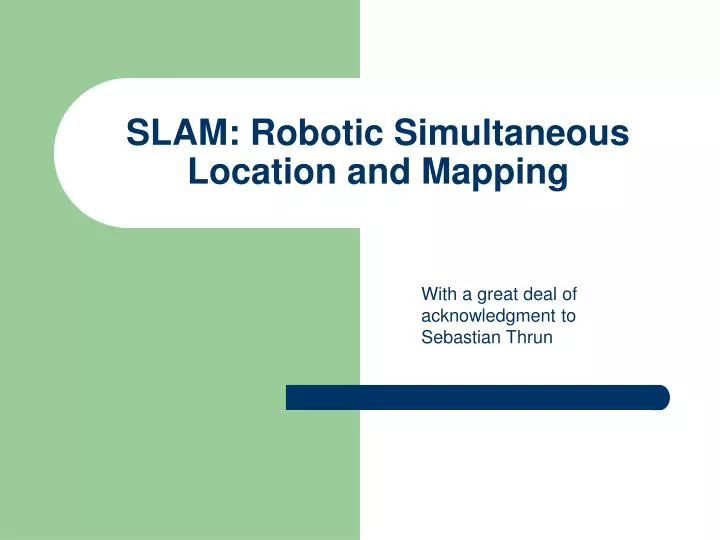 slam robotic simultaneous location and mapping