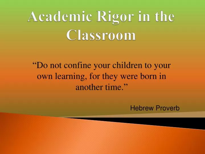 academic rigor in the classroom