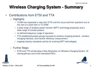 Wireless Charging System - Summary
