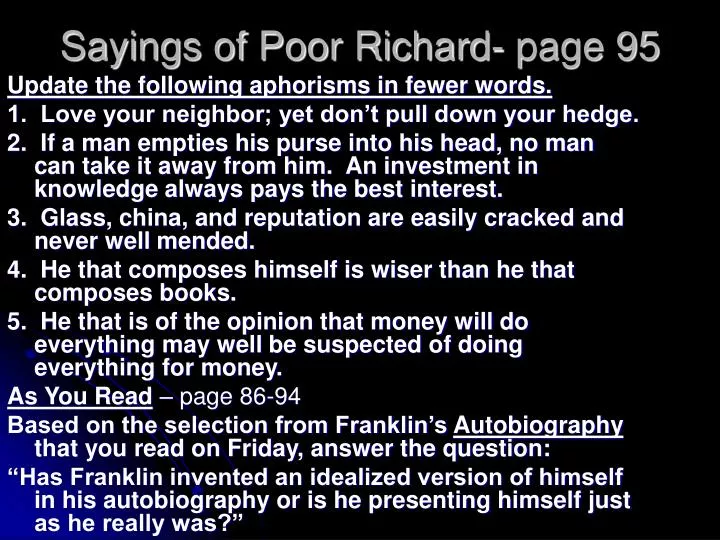 sayings of poor richard page 95