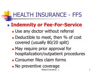 HEALTH INSURANCE - FFS